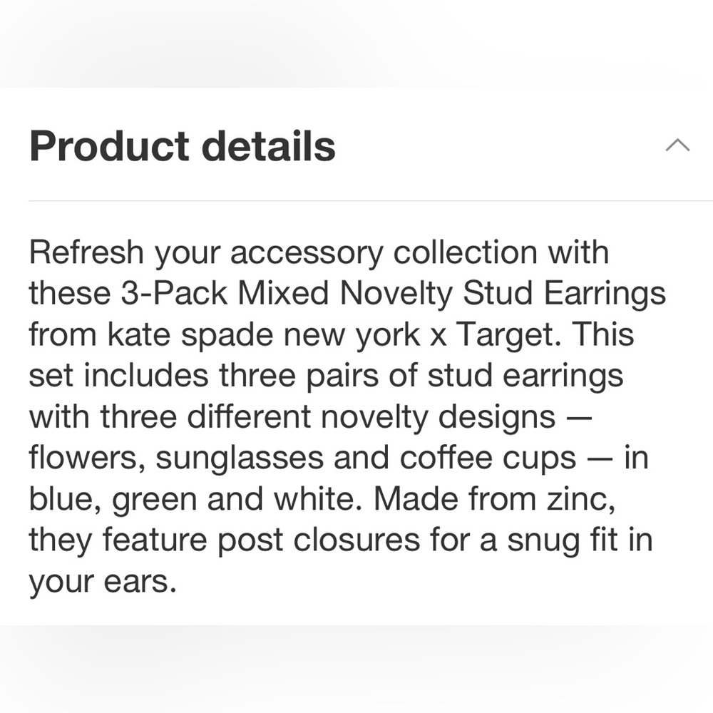Kate Spade X Target Mixed Stud Earrings 3 Pack - Picture 5 of 5